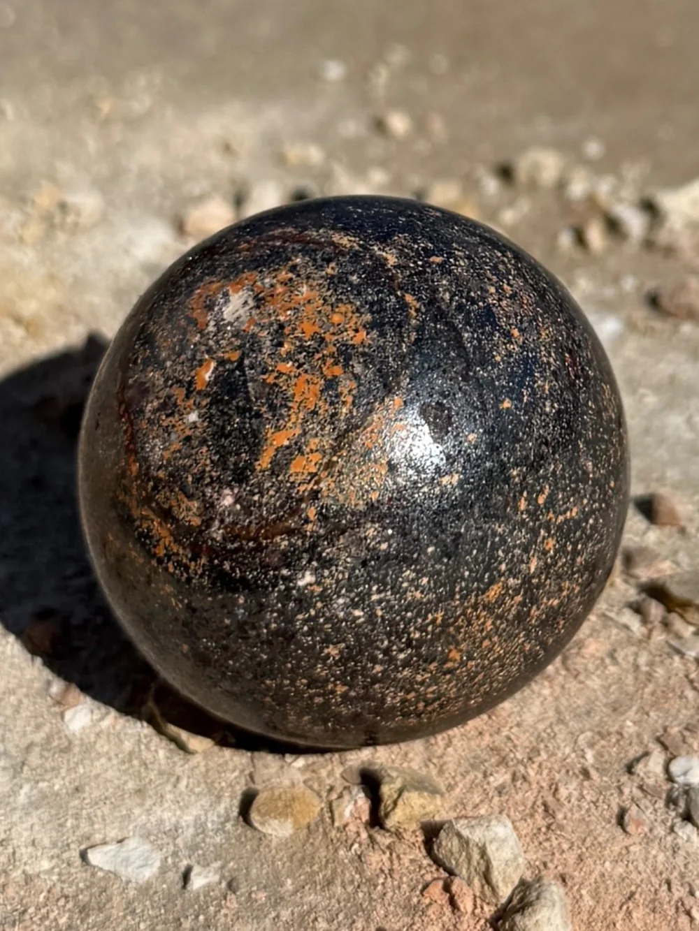 Lake Superior Patina Hematite Crystal Sphere/Dark Grey Metallic Crystal Ball